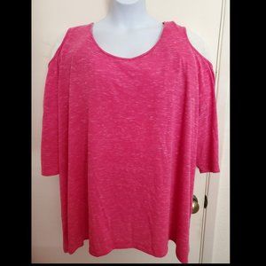Pretty Pink 3/4 Sleeve Scoop Neck Tunic